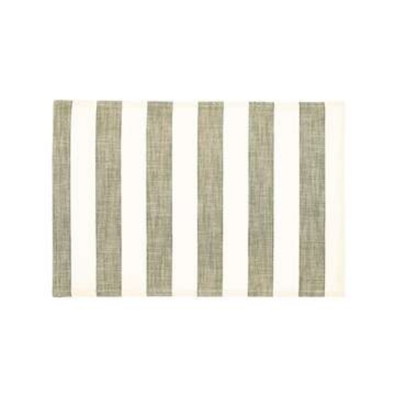 Walton & Co Wide Stripe Placemat Set Of 2 - Olive