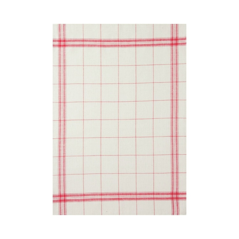 Coucke French Linen Tea Towel - Red