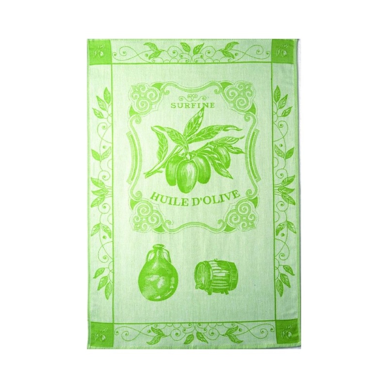 Coucke Jacquard Kitchen Towel - Olive Oil