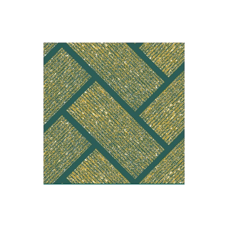 Francoise Paviot Cocktail Napkins - Green Chevron Lurex