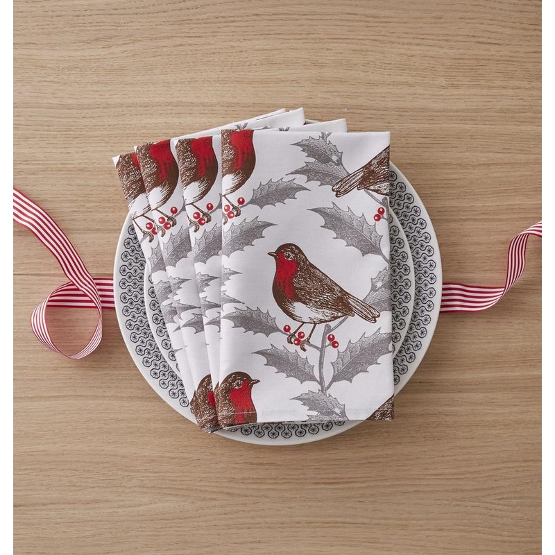 Thornback & Peel Robin Christmas Napkins