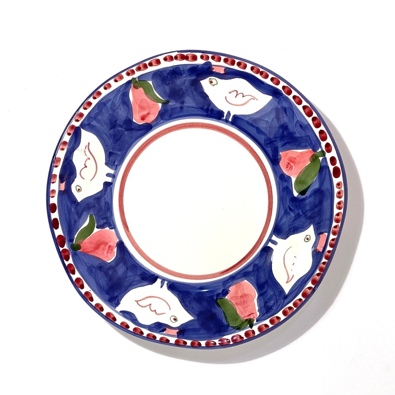 Amalfi Blue/Red Gallina Dinner Plate - 29cm