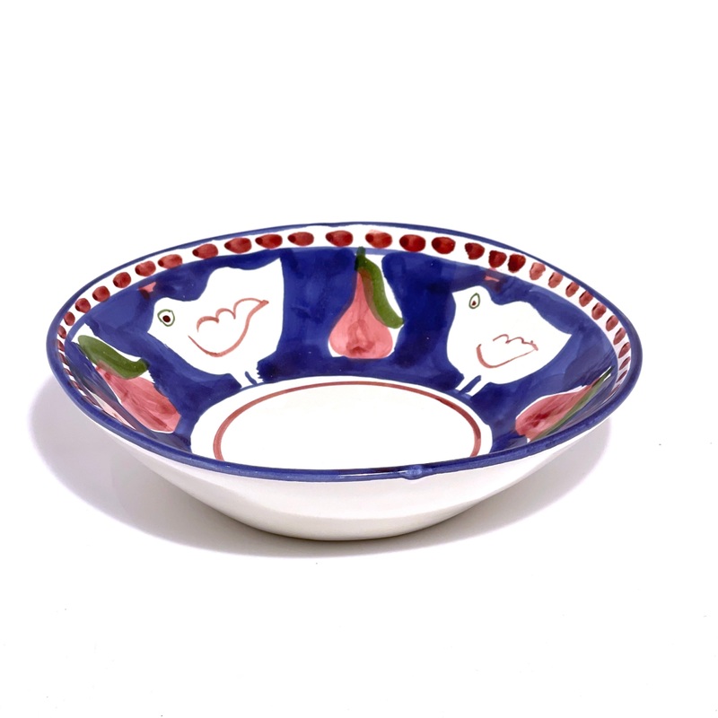 Amalfi Blue/Red Gallina Pasta Bowl - 23cm