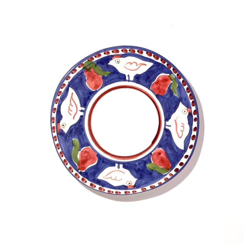 Amalfi Blue & Red Gallina Side Plate - 23cm