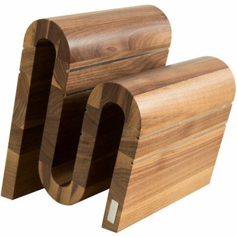 Artelengo Grand Prix Magnetic Walnut Knife Block  Large