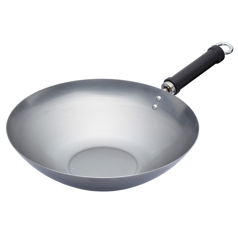 World Of Flavours Carbon Steel Wok - 30cm