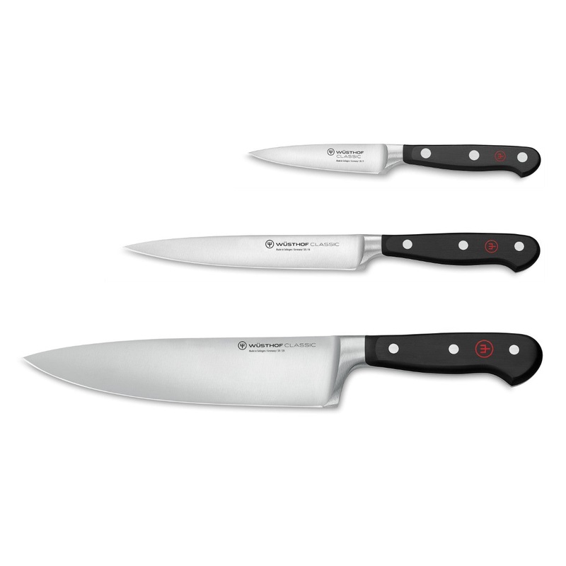 WSTHOF Classic 3pc Knife Set (Chef's, Utility, Paring)