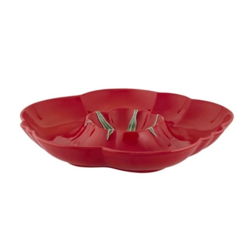 Bordallo Pinheiro Tomato Chip and Dip Bowl