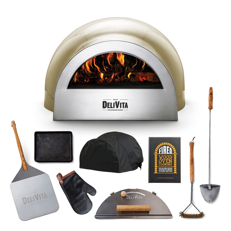 Delivita Wood-Fired Pizza/Oven - Olive Green | Chefs Collection