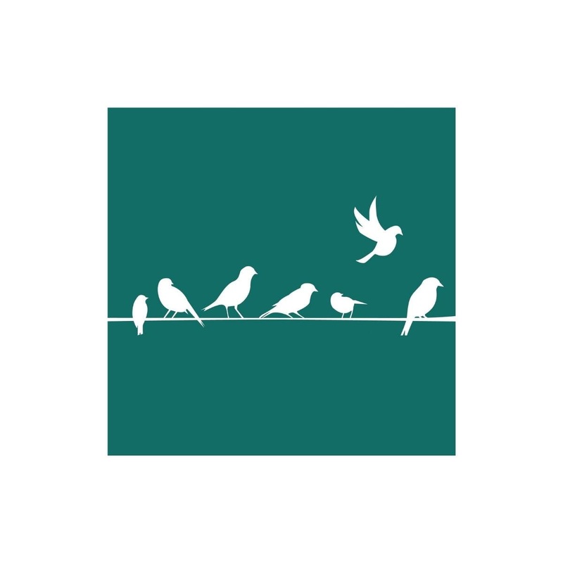 Francoise Paviot Cocktail Napkins - Green Birds on the Wire