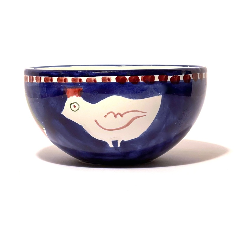 Amalfi Blue/Red Gallina Bowl - 17cm