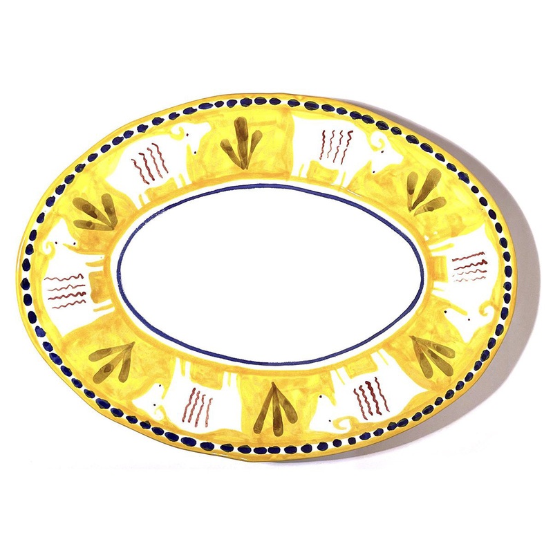 Amalfi Yellow Capra Oval Dish - 43cm