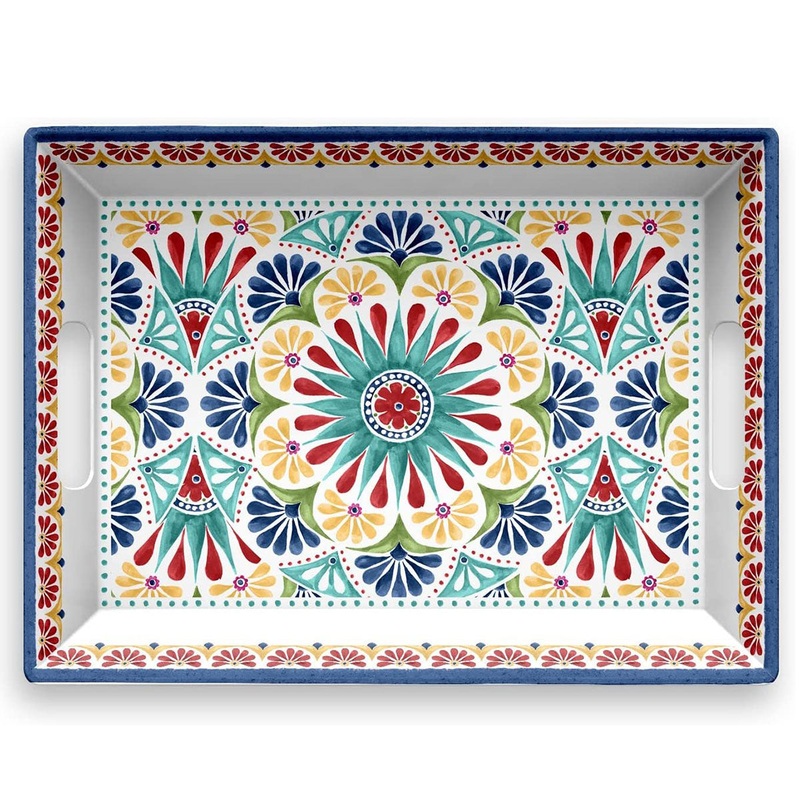 Rio Medallion Melamine Handled Tray