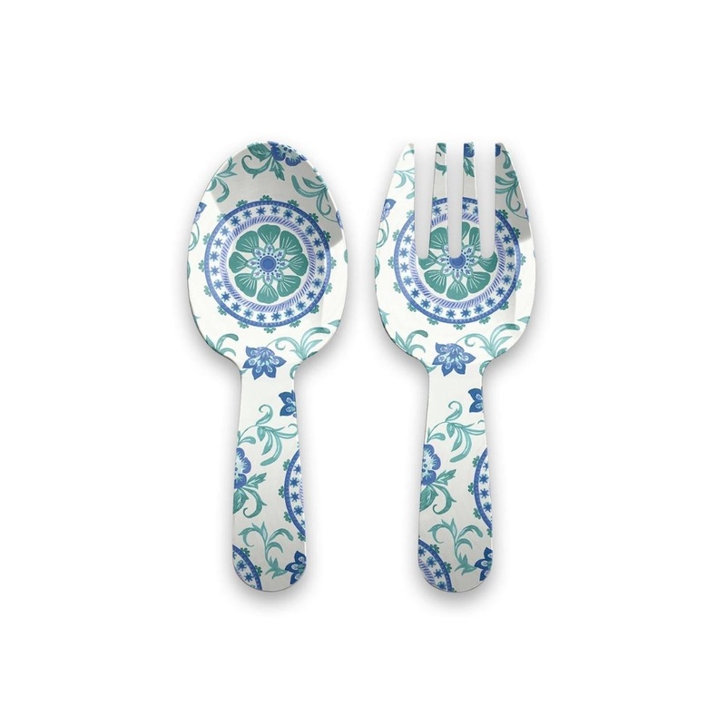Rio Turquoise Melamine Salad Servers