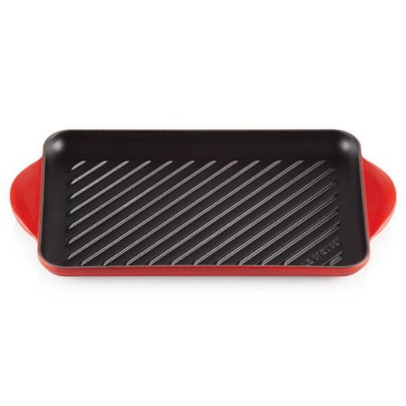 Le Creuset Cast Iron 32cm Rectangular Grill Pan - Cerise