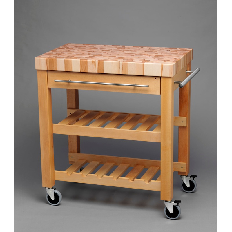 Breka European Beech Kitchen Trolley - 1 Drawer 85cm