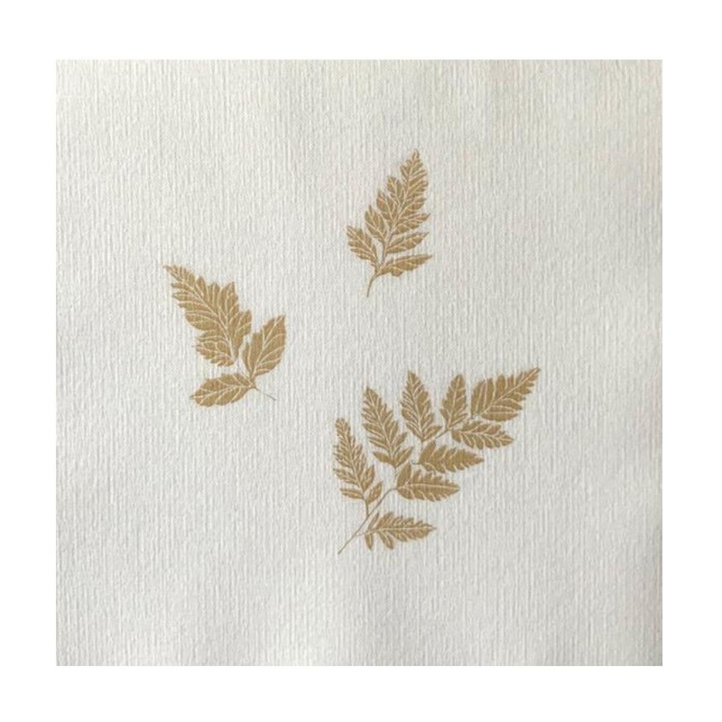 Francoise Paviot French Dinner Napkins - Gold Ferns