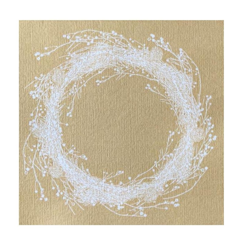 Francoise Paviot French Dinner Napkins - Gold Wreaths