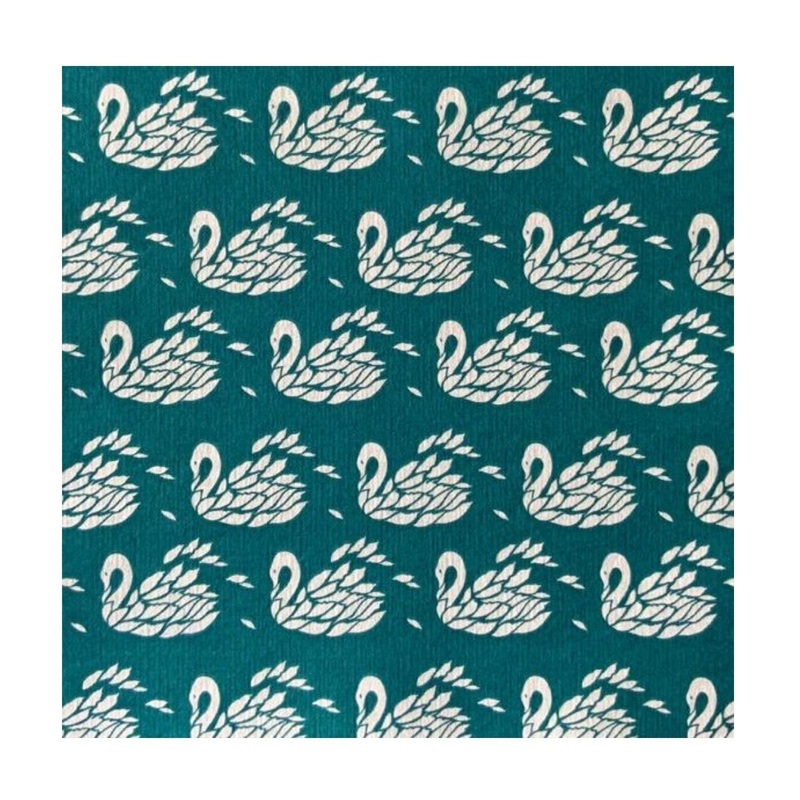 Francoise Paviot French Dinner Napkins - Green Swans