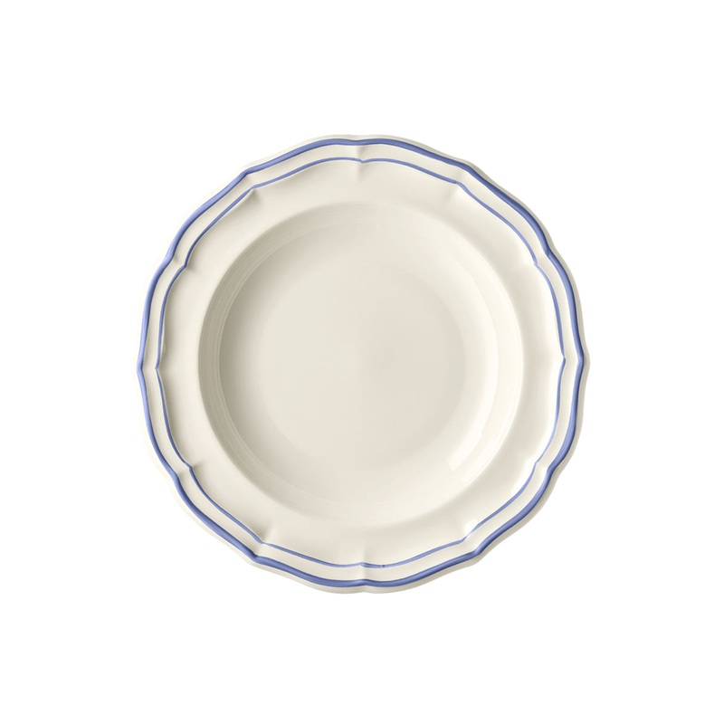 Gien Filet 22.5cm Rimmed Bowl - Bleu