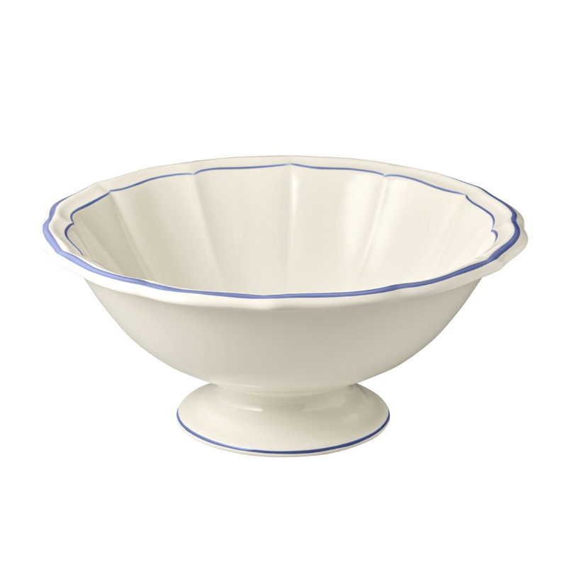 Gien Filet 30cm Footed Serving Bowl - Bleu