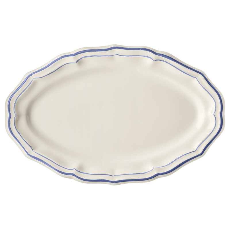 Gien Filet 41cm Oval Platter - Bleu
