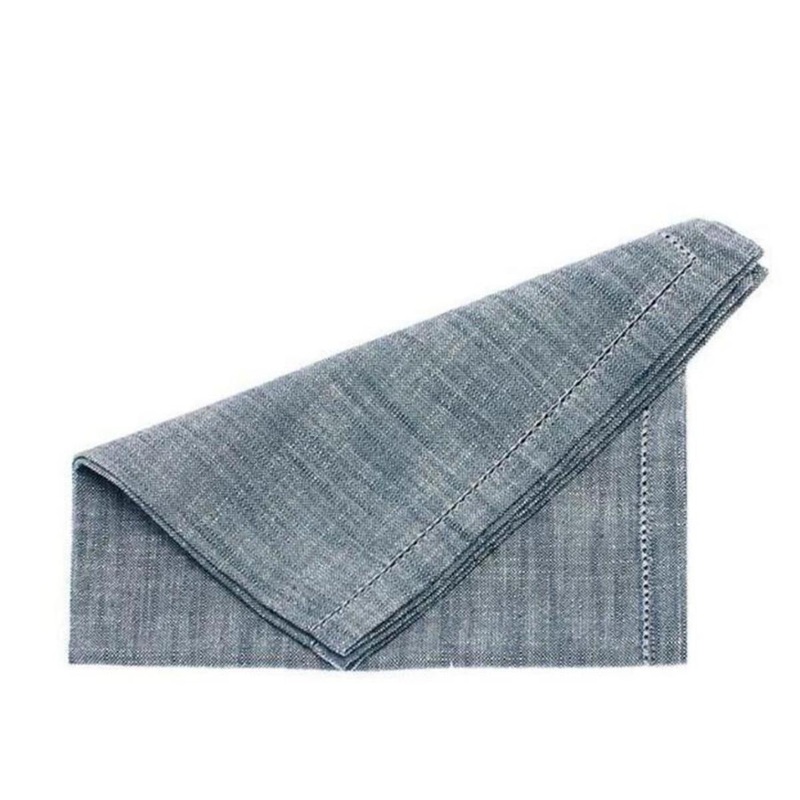 Walton & Co Chambray Set of 4 Napkins - Flint Blue