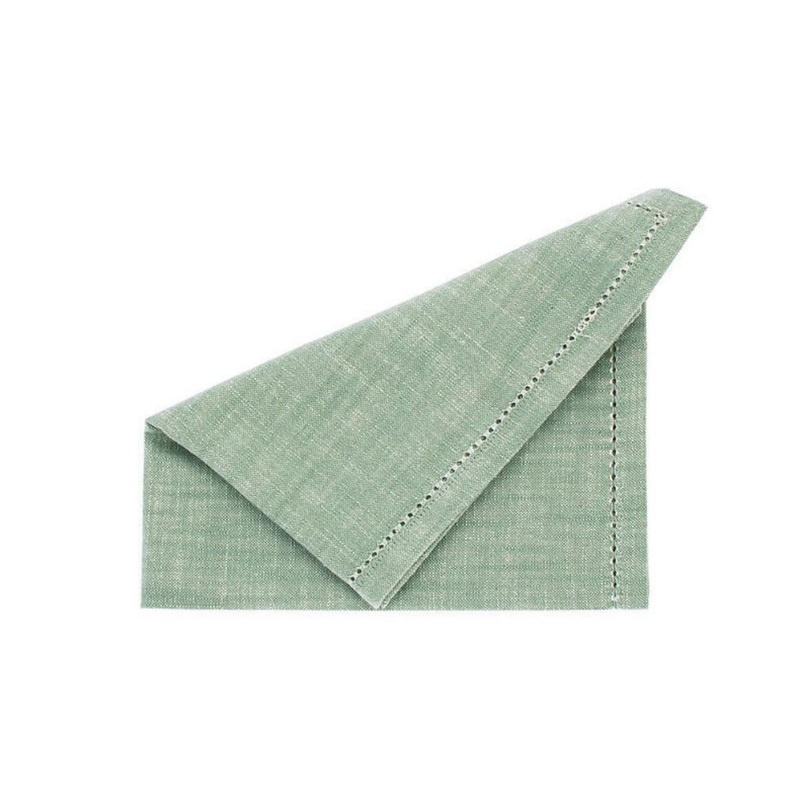 Walton & Co Chambray Set of 4 Napkins - Moss