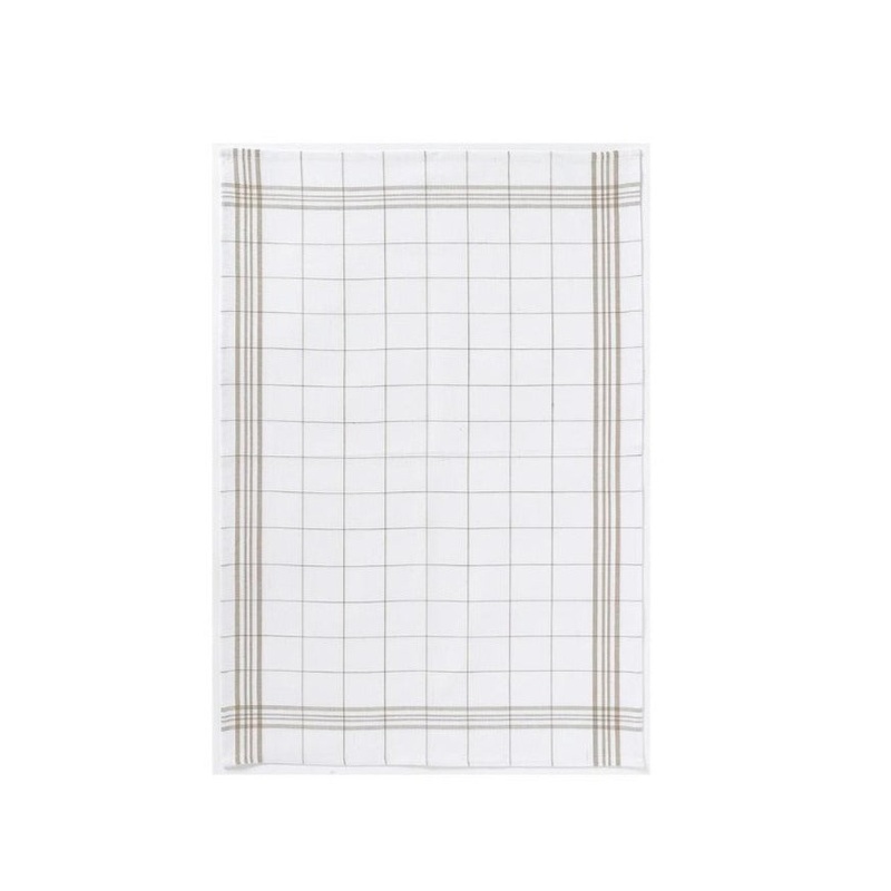Winkler Cotton Check Tea Towel - Taupe