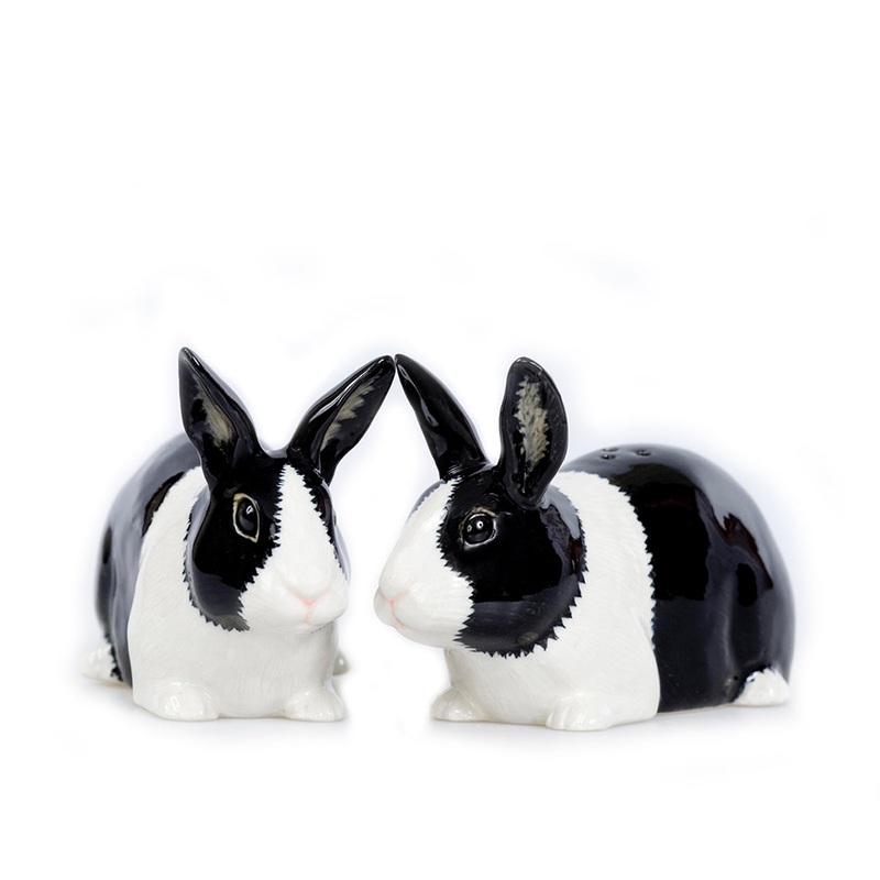 Dutch Rabbit Salt & Pepper Shaker Set - Black & White