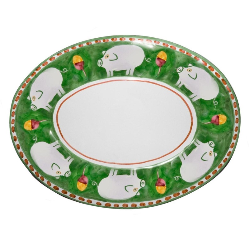 Amalfi Green Cortile Oval Dish - 43cm