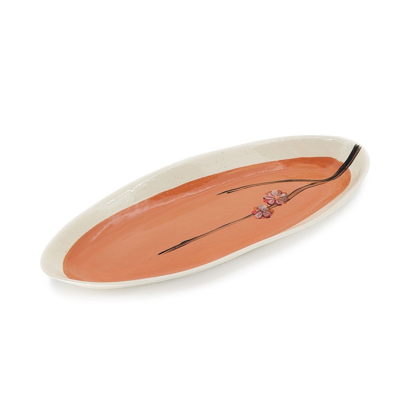 Wonki Ware Cherry Blossom Bamboo Platter - Salmon
