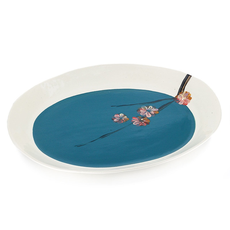Wonki Ware Cherry Blossom Crayfish Platter - Marine