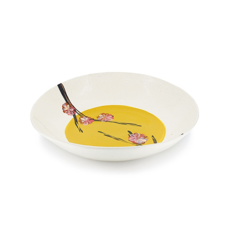 Wonki Ware Cherry Blossom Spaghetti Serving Dish - Chestnut