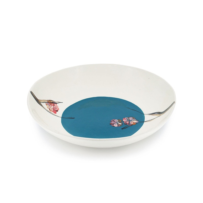 Wonki Ware Cherry Blossom Spaghetti Serving Dish - Marine