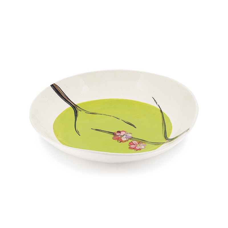 Wonki Ware Cherry Blossom Spaghetti Serving Dish - Pistachio
