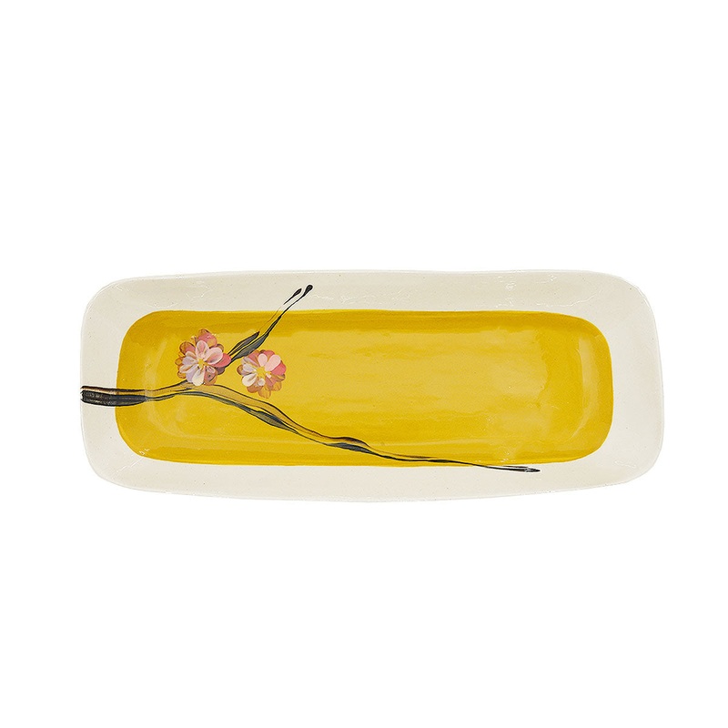 Wonki Ware Small Cherry Blossom Prawn Dish - Chestnut