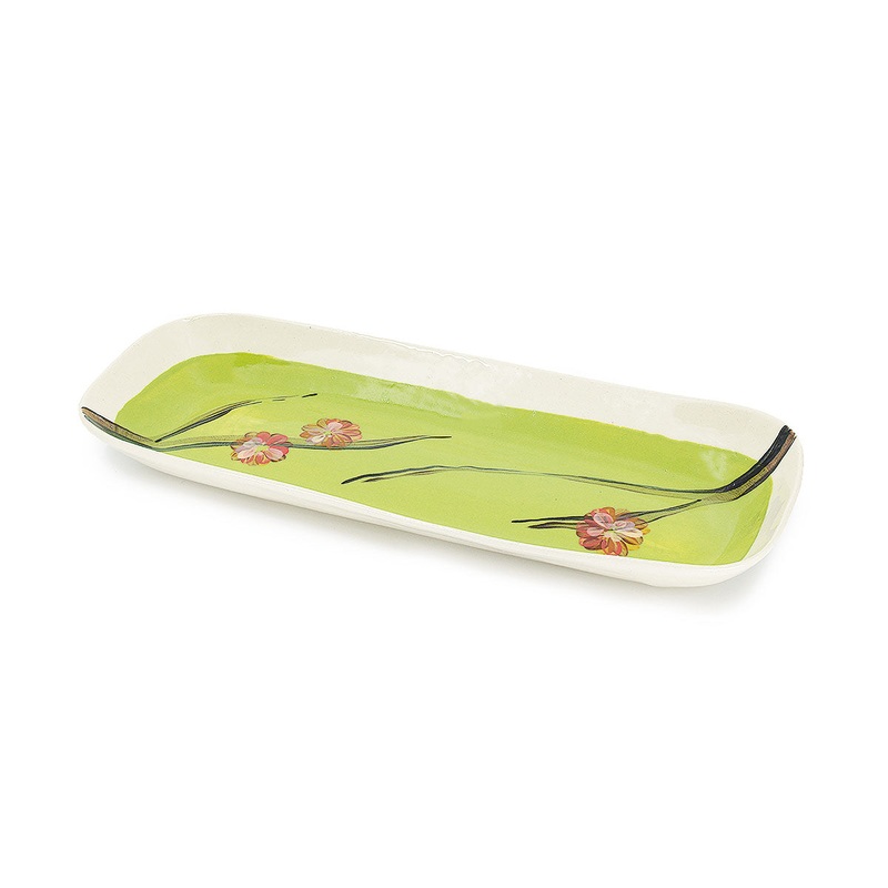 Wonki Ware Small Cherry Blossom Prawn Dish - Pistachio