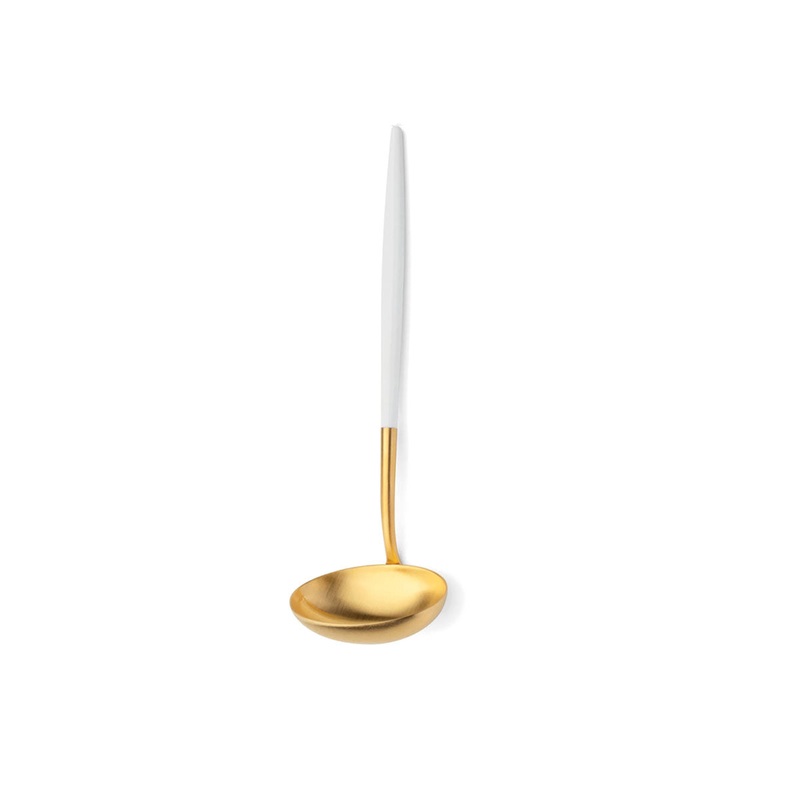 Cutipol Goa Cutlery Sauce Ladle - White & Gold