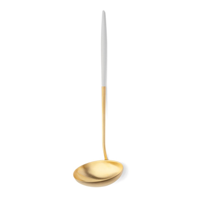 Cutipol Goa Cutlery Soup Ladle - White & Gold