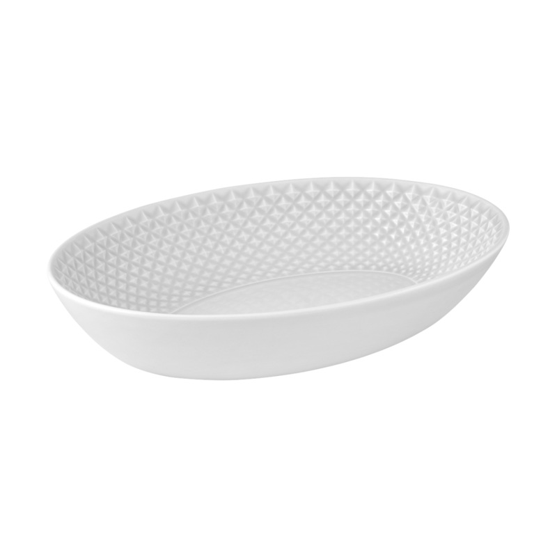 Bordallo Pinheiro Bicos Light Grey Oval Bowl