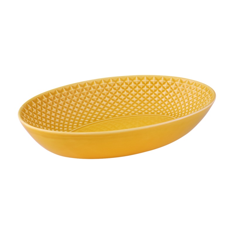 Bordallo Pinheiro Bicos Yellow Oval Bowl
