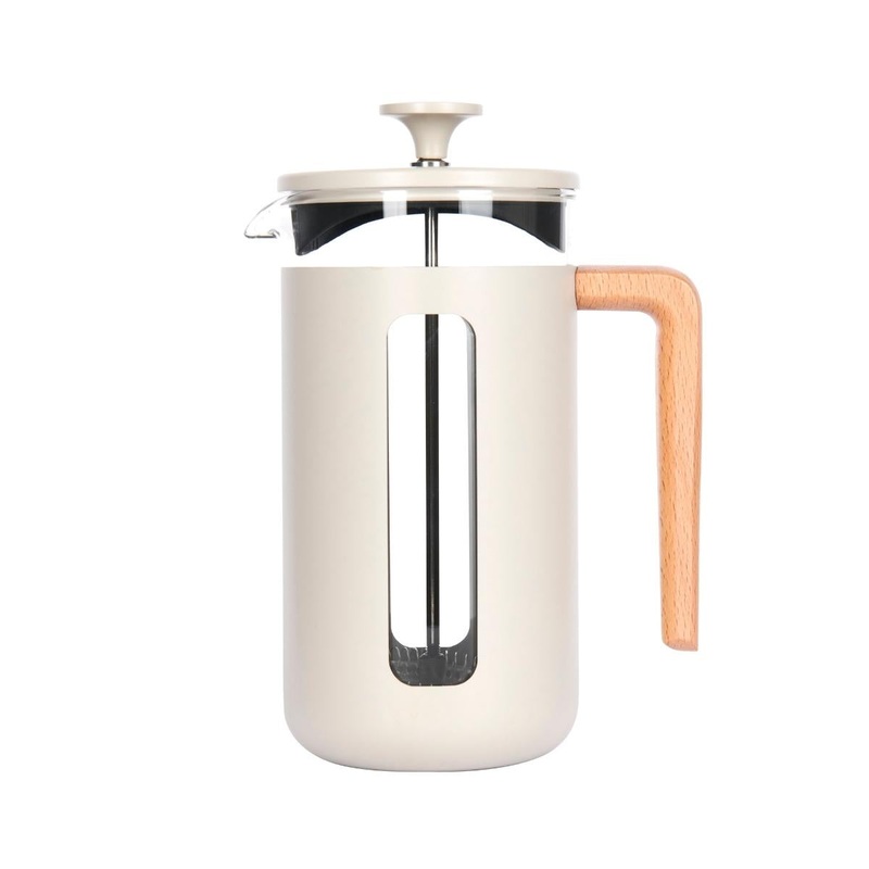 La Cafetire Pisa Glass 8 Cup Cafetiere - Latte