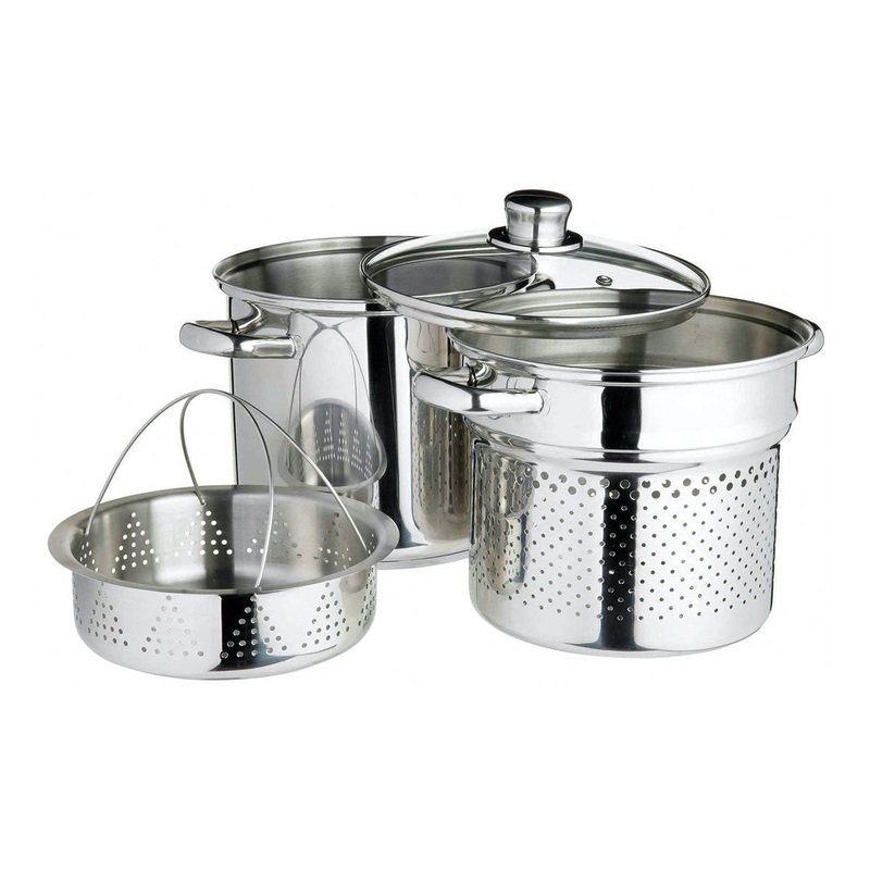 Kitchencraft Pasta Pot with Steamer Insert - 4L
