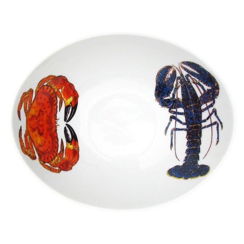 Richard Bramble 18cm Oval Bowl - Blue Lobster