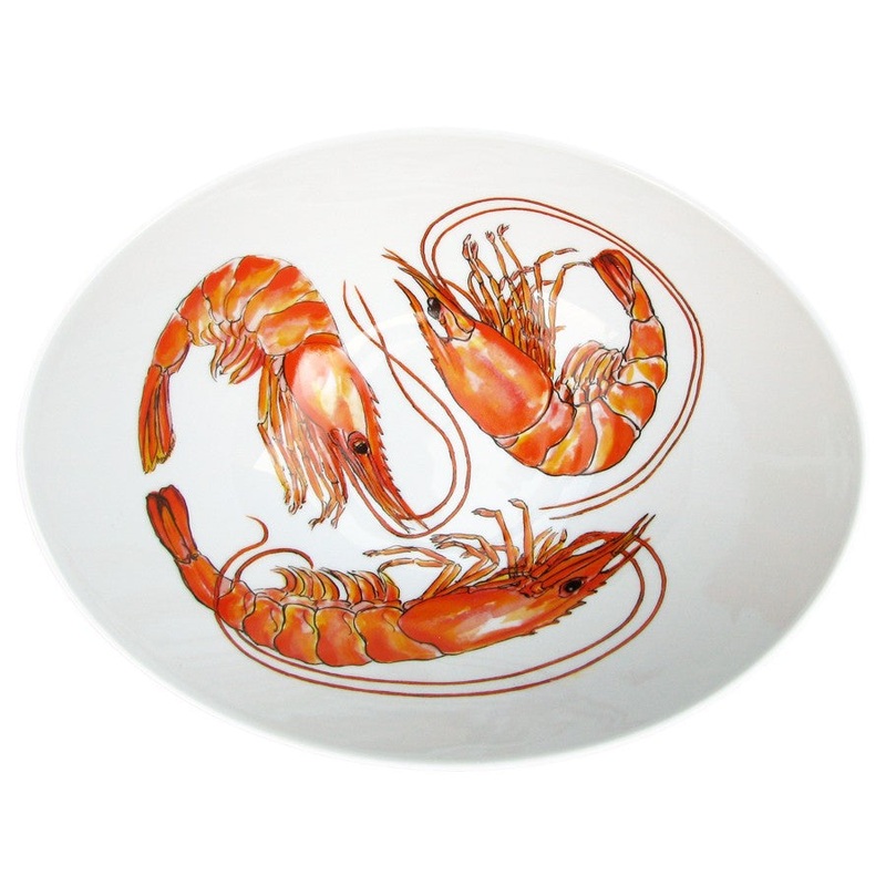 Richard Bramble 18cm Oval Bowl - Shrimp