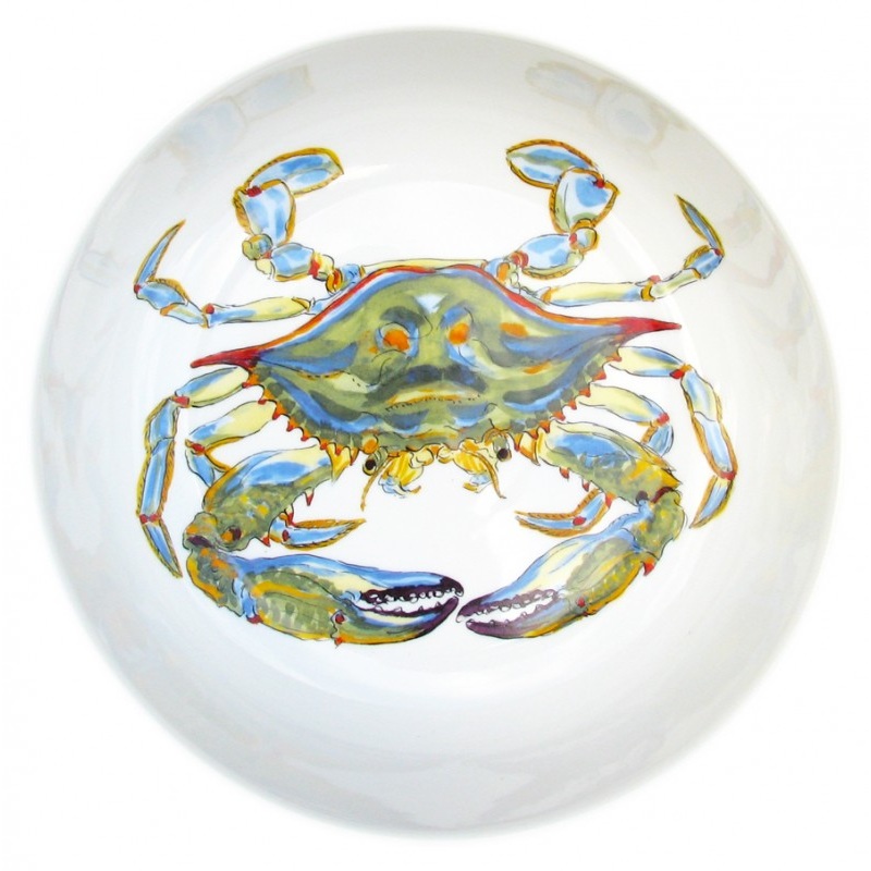 Richard Bramble 24cm Round Bowl Blue Crab