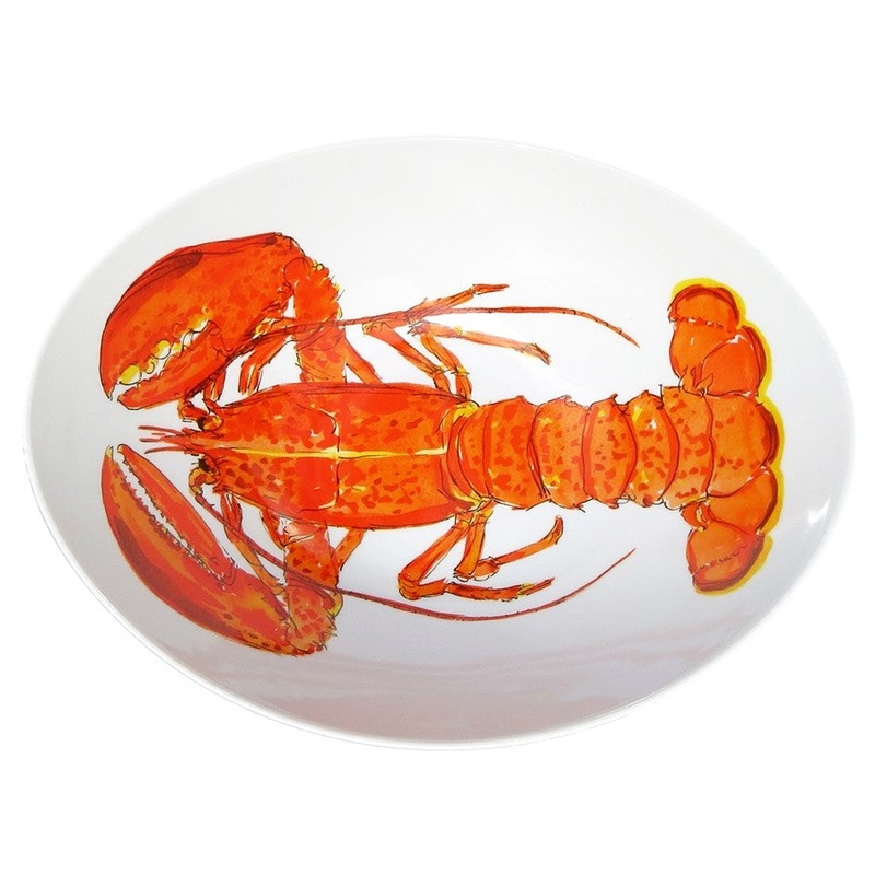 Richard Bramble 27cm Oval Bowl - Red Lobster