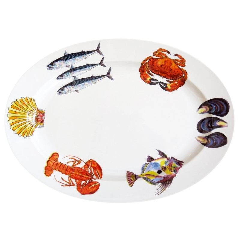Richard Bramble Oval Plate 39cm - Mixed Fish