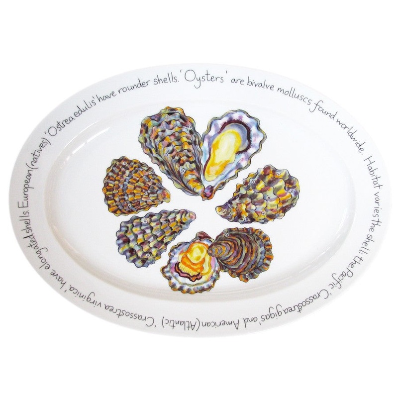 Richard Bramble Oval Plate 39cm - Oysters